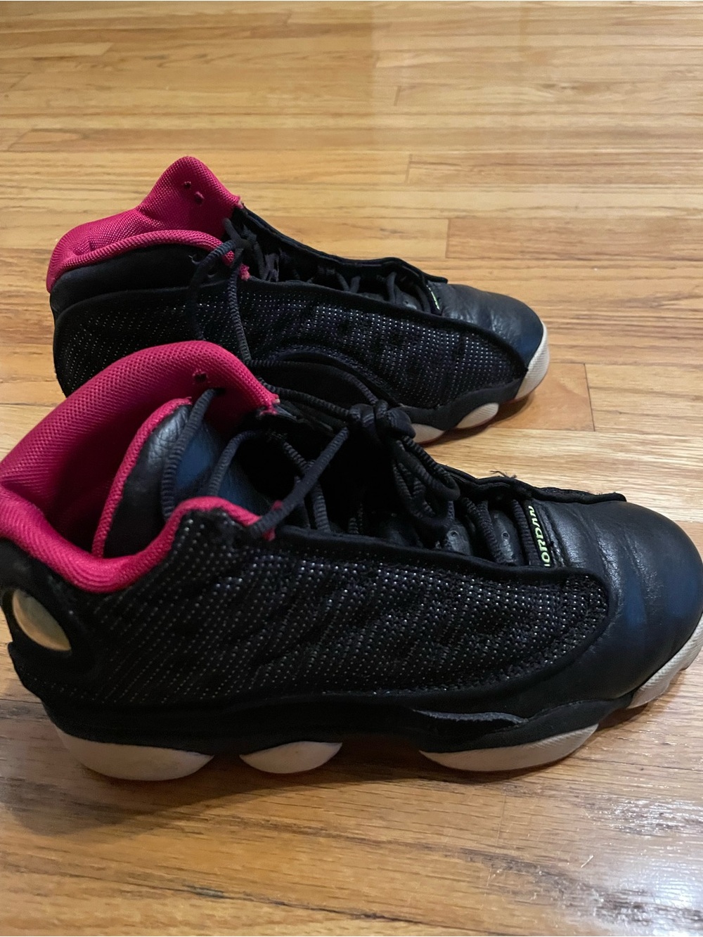 Jordan Kids Black and Pink Retro-Style Sneakers
